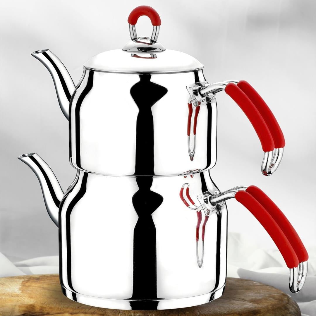 Tea KettleArian Steel Teapot Set - Red
