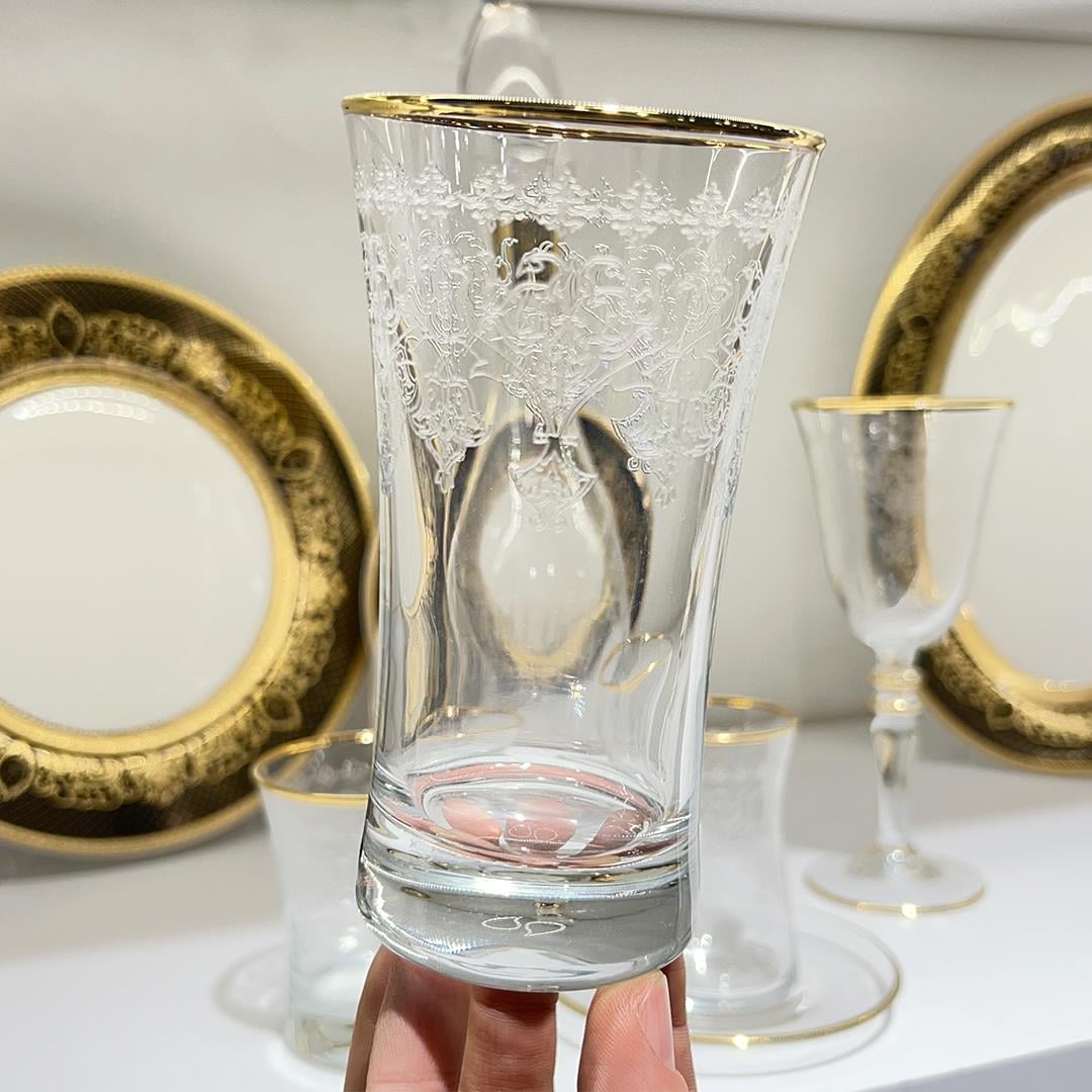Glassware SetButik Crystal 61 Piece Glass Set Gold