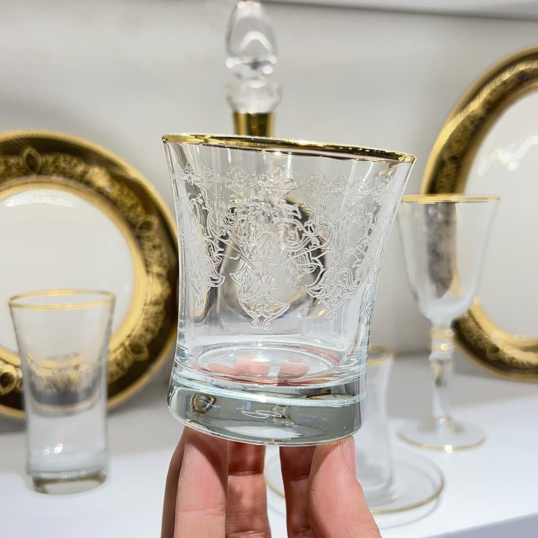 Glassware SetButik Crystal 61 Piece Glass Set Gold