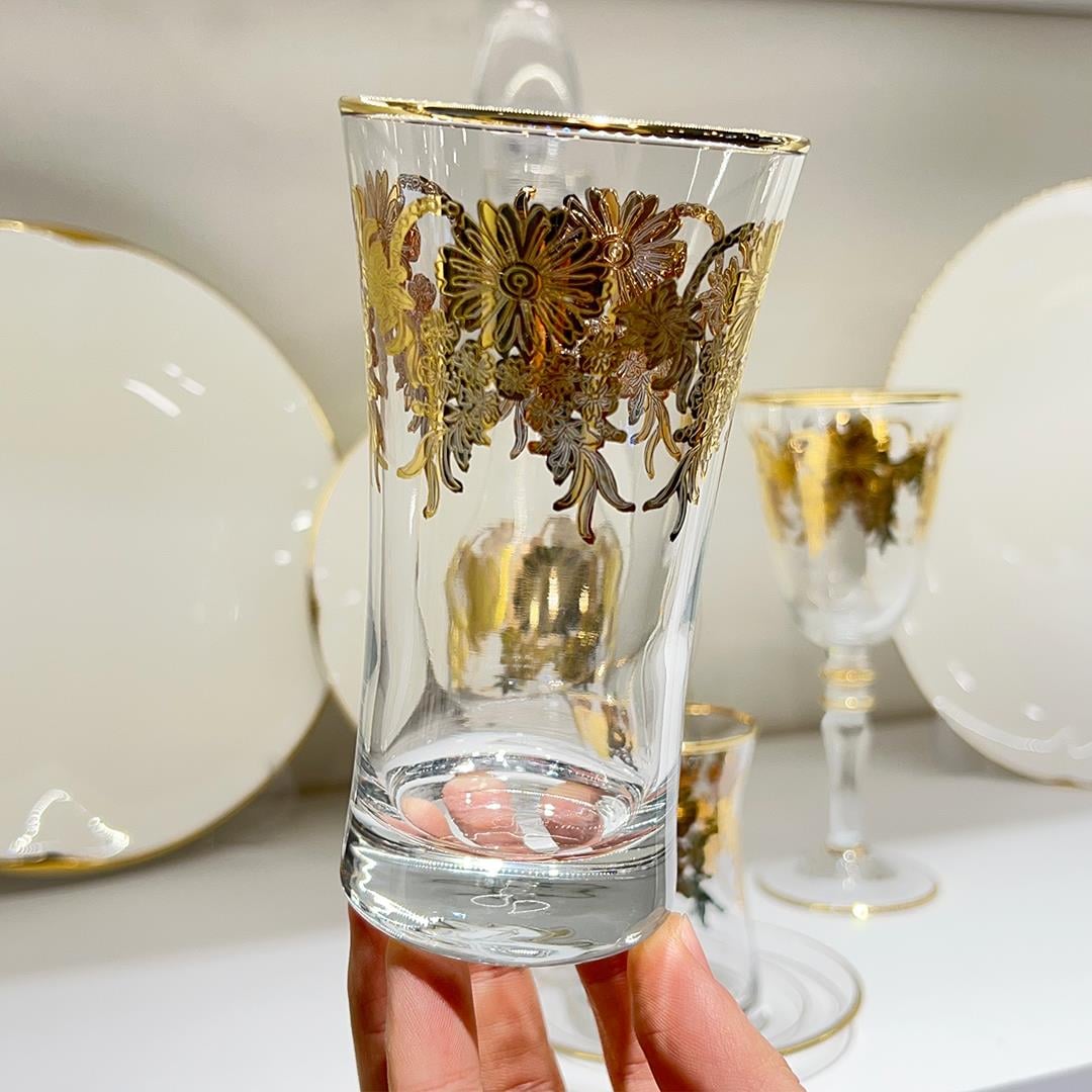 Glassware SetButterflower 49 Piece Luxury Glass Set - Gold