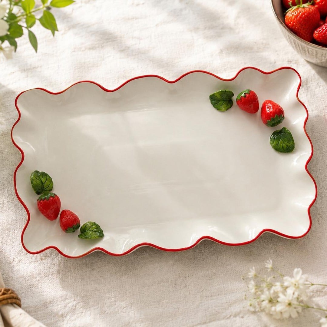 Serving PlateÇilek Desenli Sunumluk TR-6831