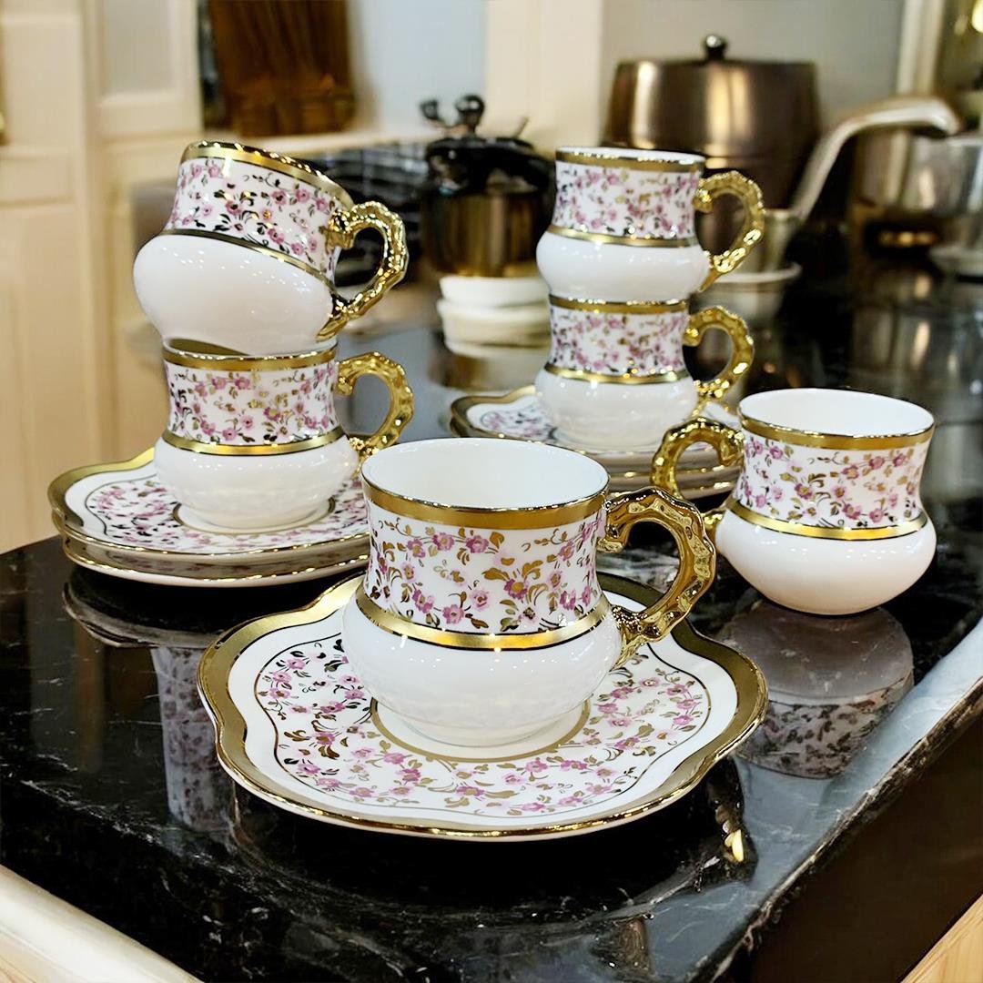 Coffee CupDaisy Set of 6 Coffee Cups - Pink