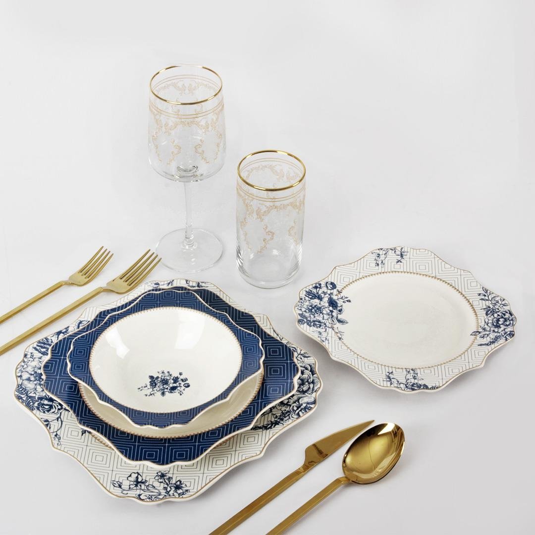 Dinner Set for 6Dentelle Porcelain 24 Piece Dinner Set for 6 People