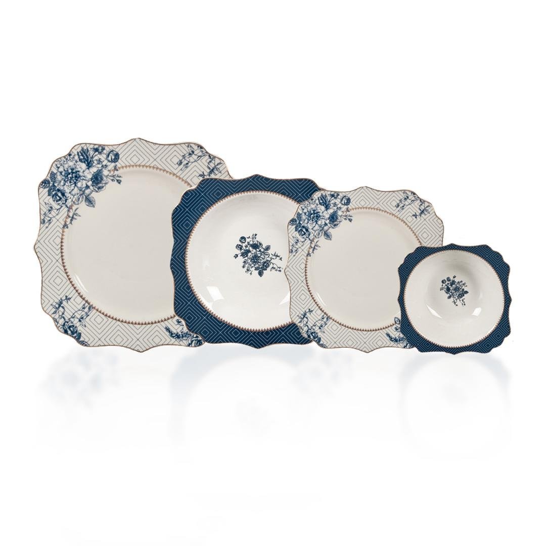 Dinner Set for 6Dentelle Porcelain 24 Piece Dinner Set for 6 People