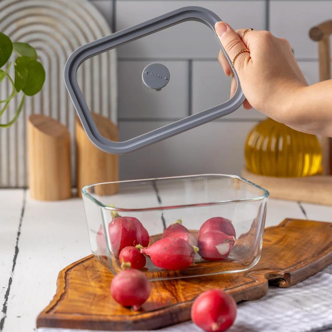 Saklama KabıFruta Cam Saklama Kabı 800 ml - Gri