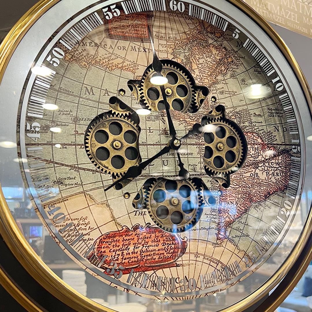 Decorative WatchHarita Tripot Ayaklı Dekoratif Saat Gold Ceviz