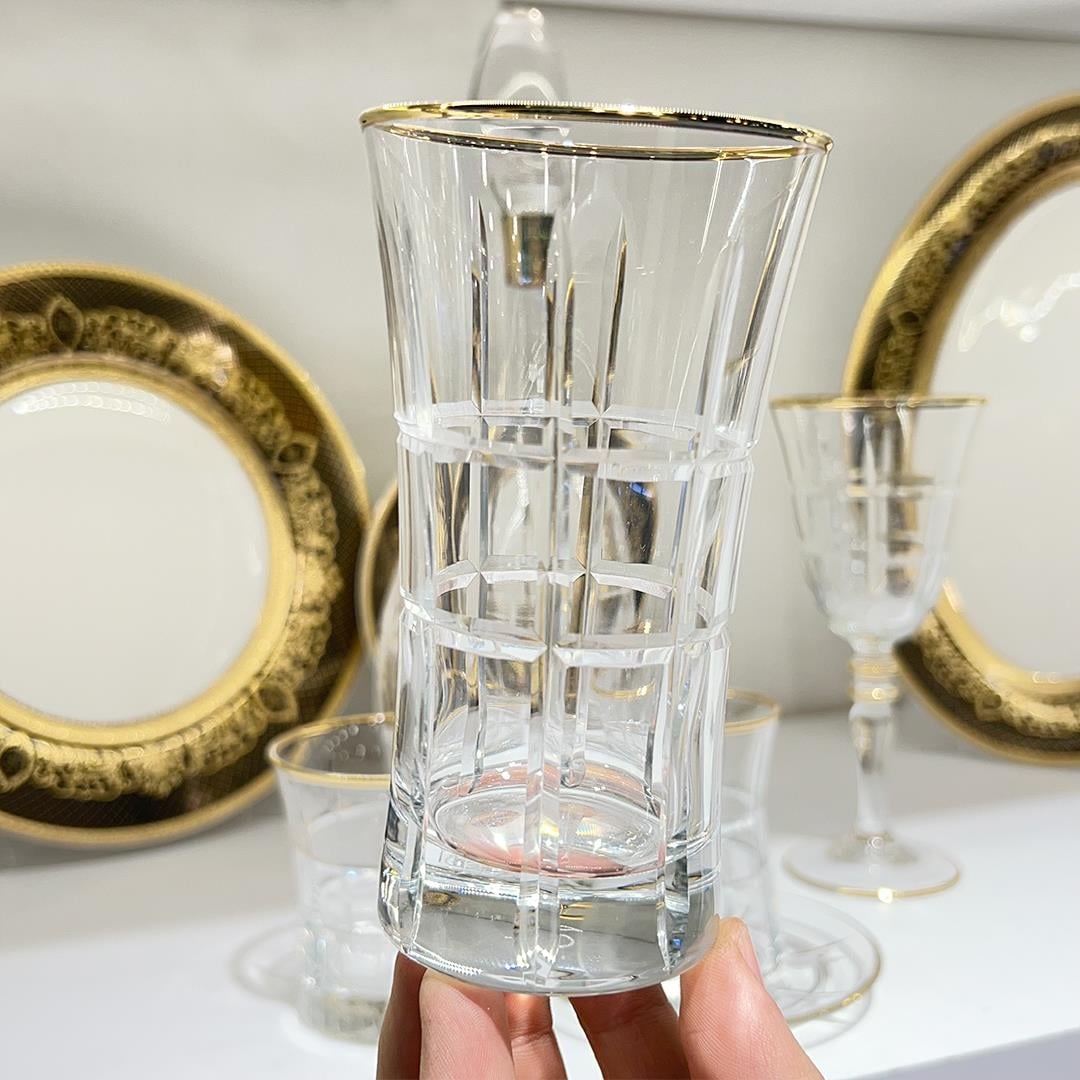 Glassware SetCage Crystal 61 Piece Glass Set Gold