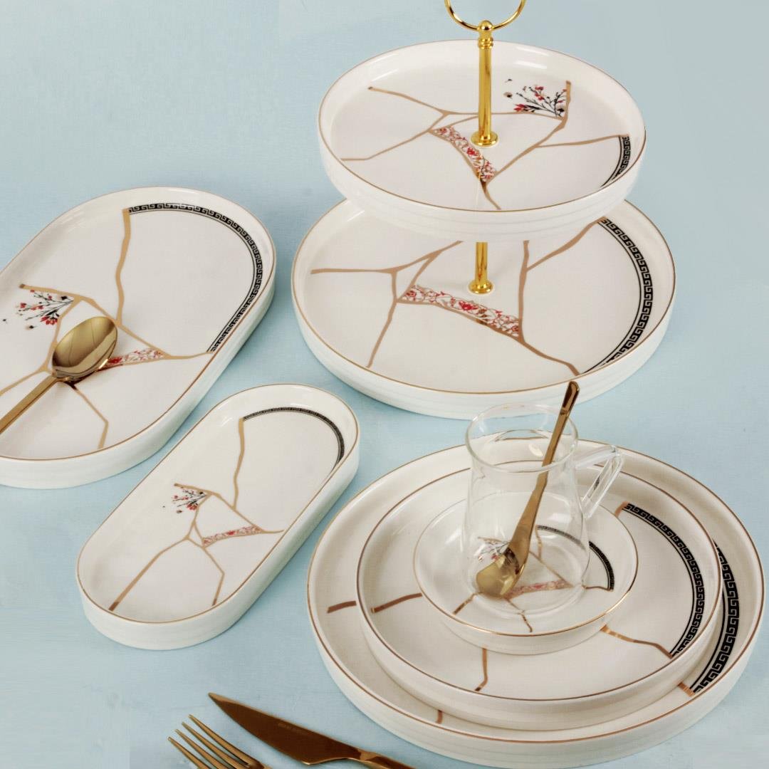Kahvaltı TakımıKintsugi Moon 25 Parça 6 Kişilik Brunch Set