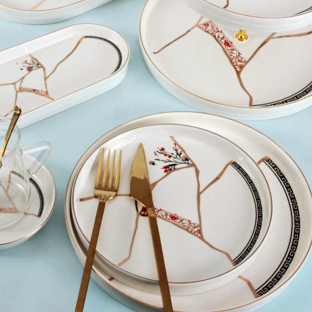 Kahvaltı TakımıKintsugi Moon 25 Parça 6 Kişilik Brunch Set