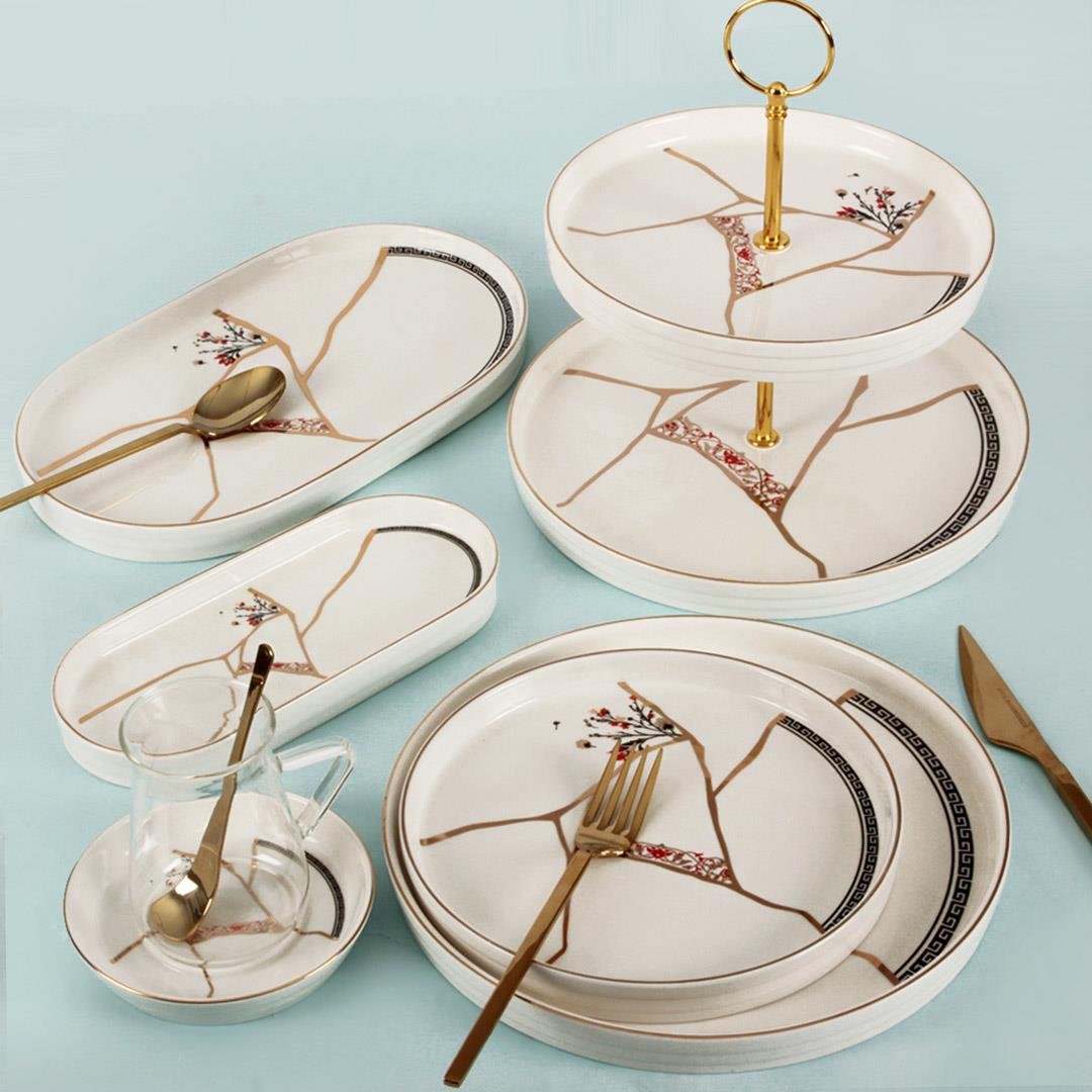 Kahvaltı TakımıKintsugi Moon 25 Parça 6 Kişilik Brunch Set