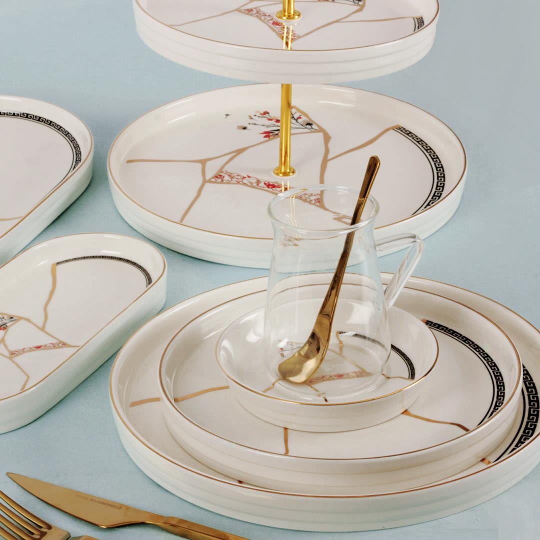Kahvaltı TakımıKintsugi Moon 25 Parça 6 Kişilik Brunch Set