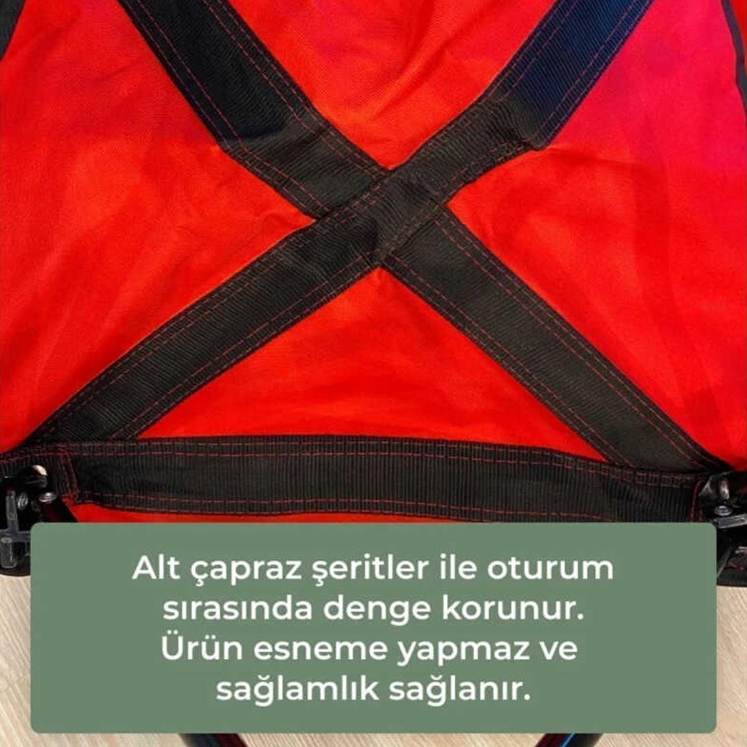 Kamp SandalyesiKolçaklı Kamp Sandalyesi Kırmızı