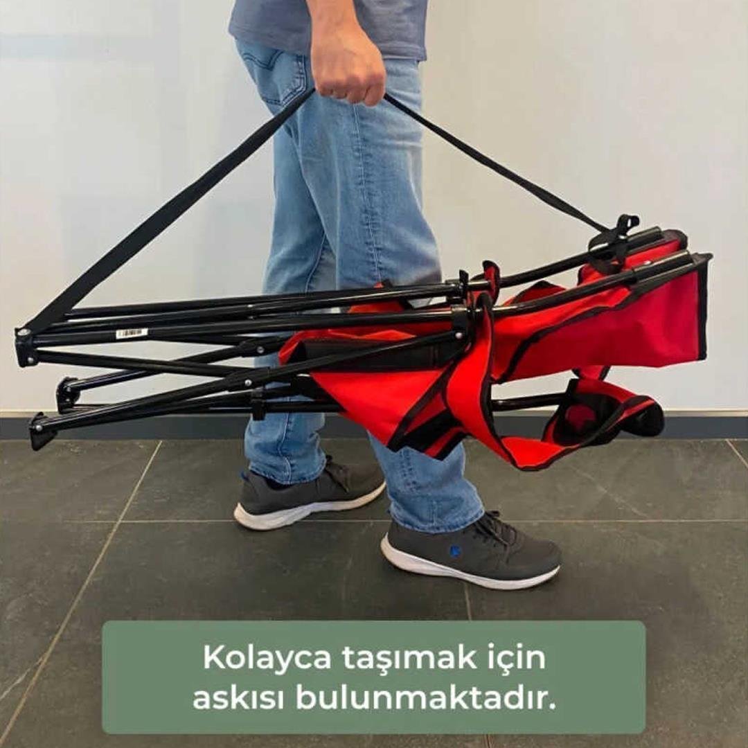Kamp SandalyesiKolçaklı Kamp Sandalyesi Kırmızı