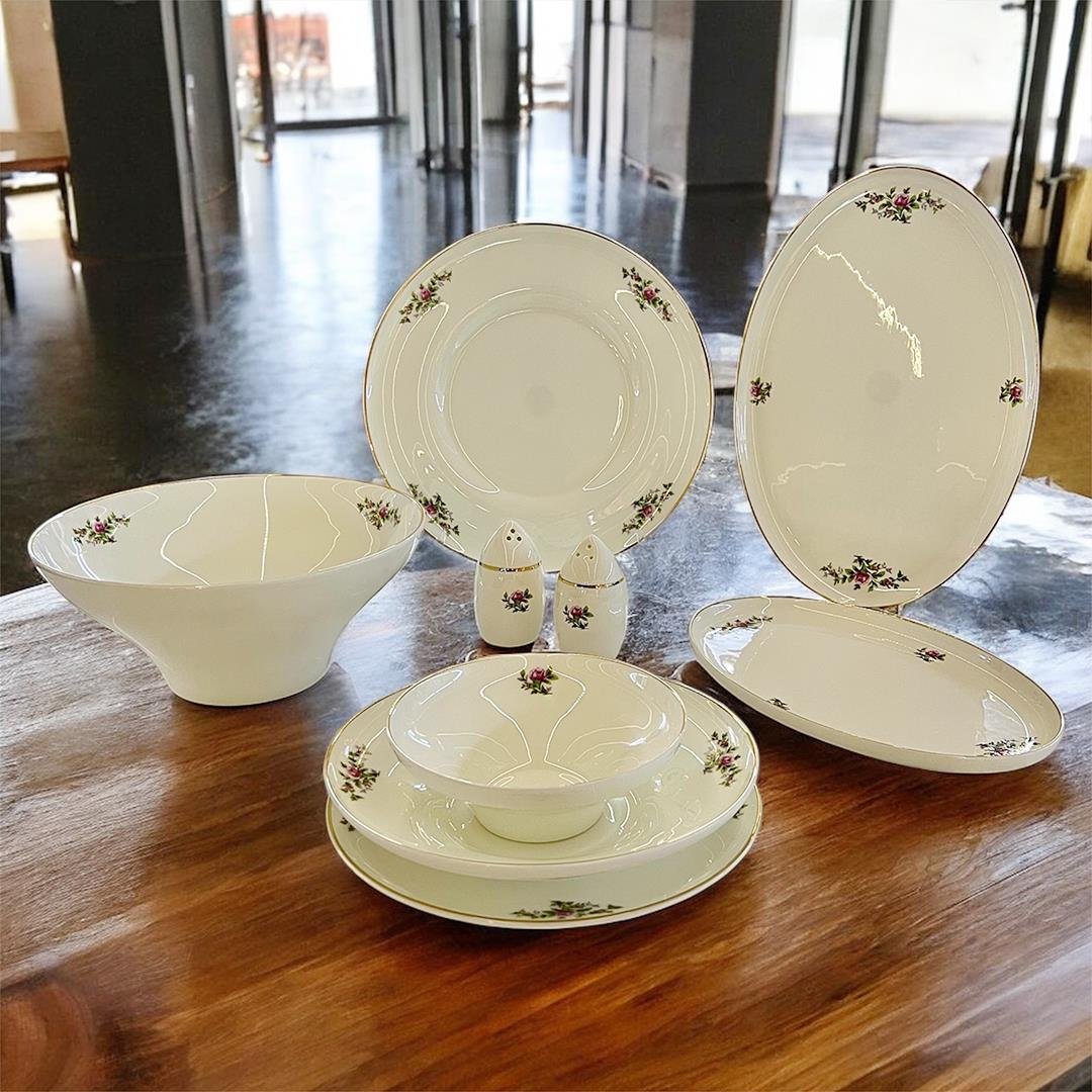 12 Kişilik Porselen Yemek TakımlarıLeonarte Casa Flower 57 Piece Dinner Set Gold