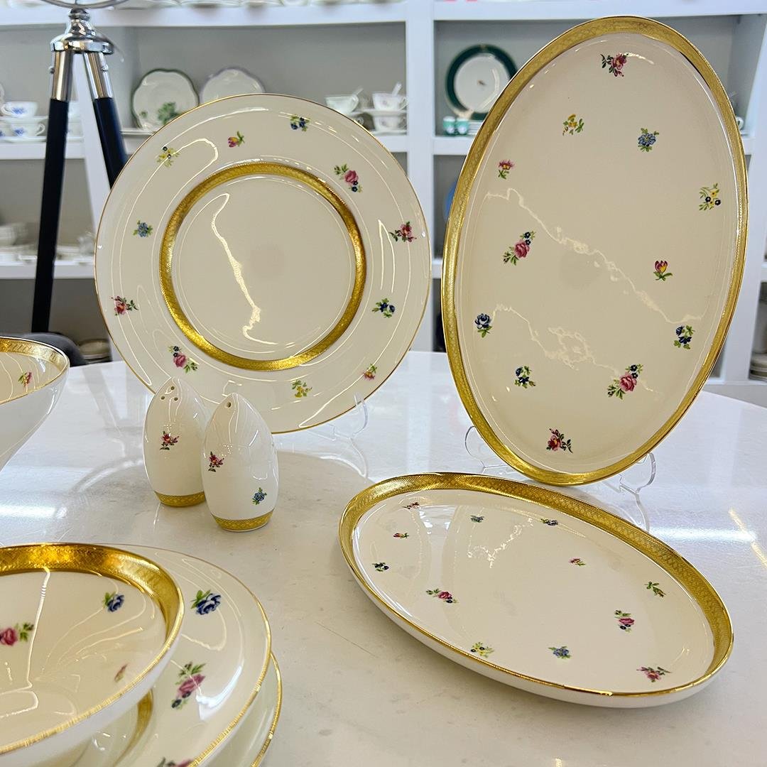 12 Kişilik Porselen Yemek TakımlarıLeonarte Casa Decorated 57 Piece Dinner Set Gold