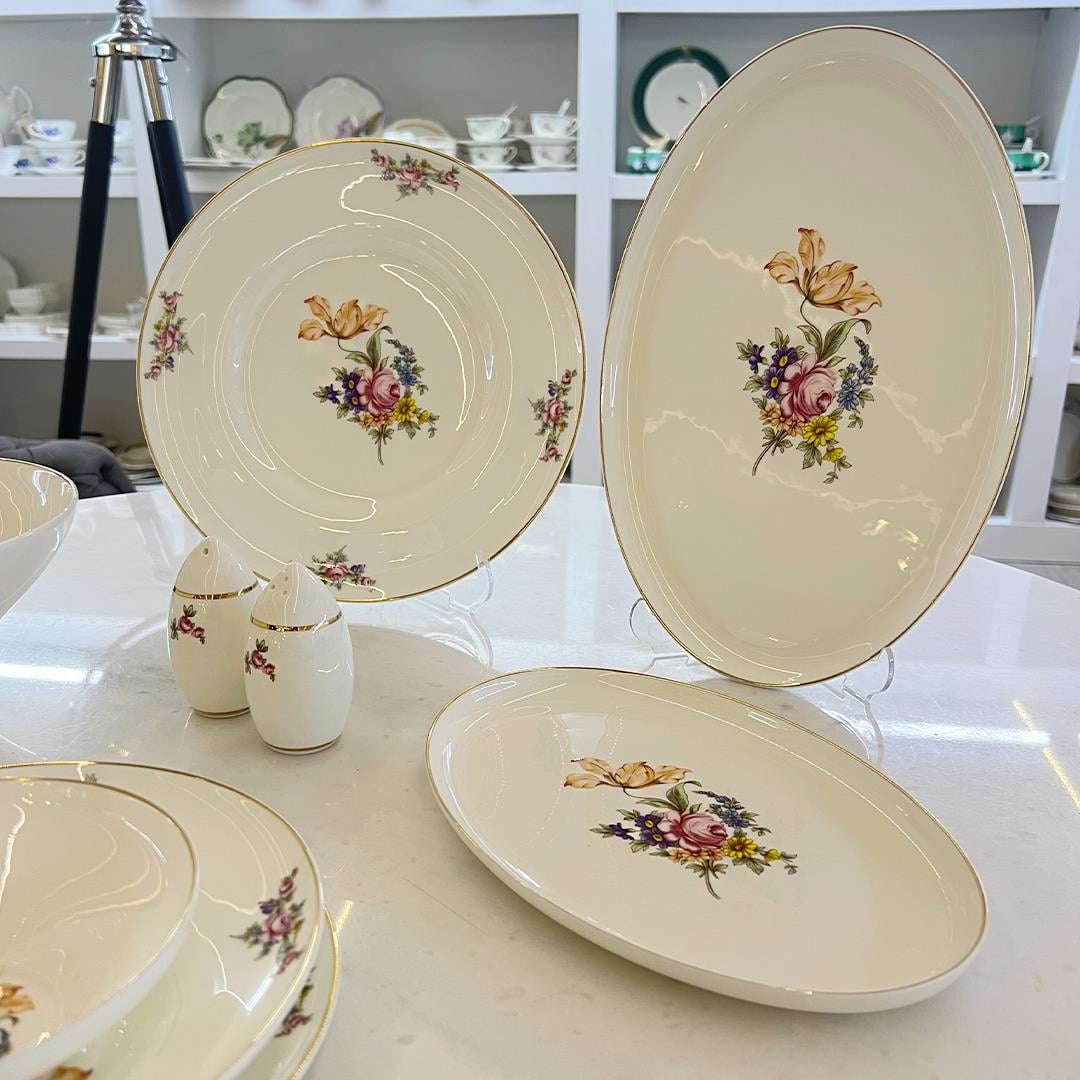 12 Kişilik Porselen Yemek TakımlarıLeonarte Casa Rose 57 Piece Dinner Set Gold