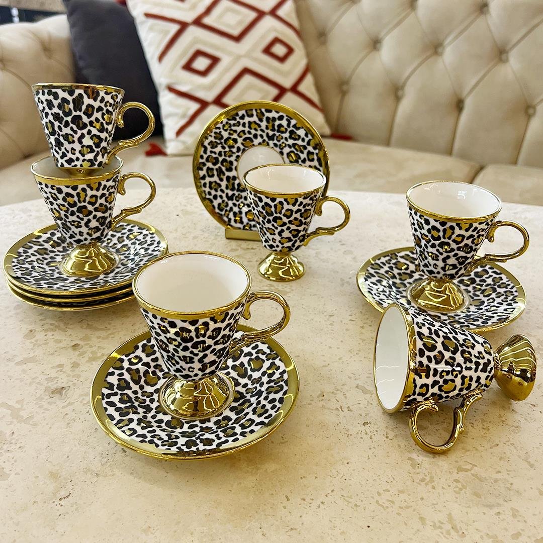 Kahve FincanıLeopar 6 Lı Kahve Fincan Takımı Beyaz