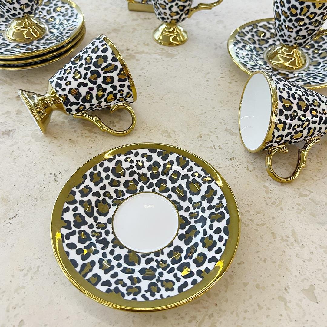 Kahve FincanıLeopar 6 Lı Kahve Fincan Takımı Beyaz
