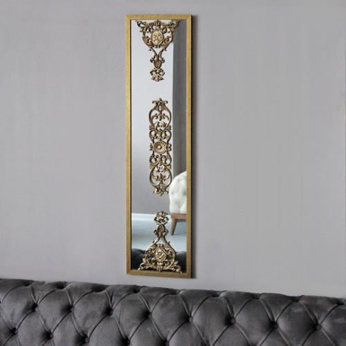 Lidyana Göbekli Ayna 26x106 cm - Altın