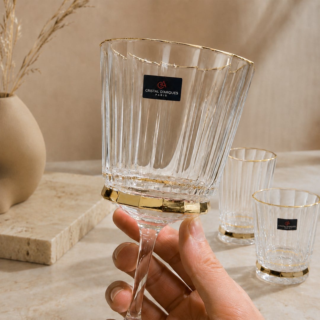 Glassware SetMacassar D'arques Crystal Glass 36 Piece Set - Gilded