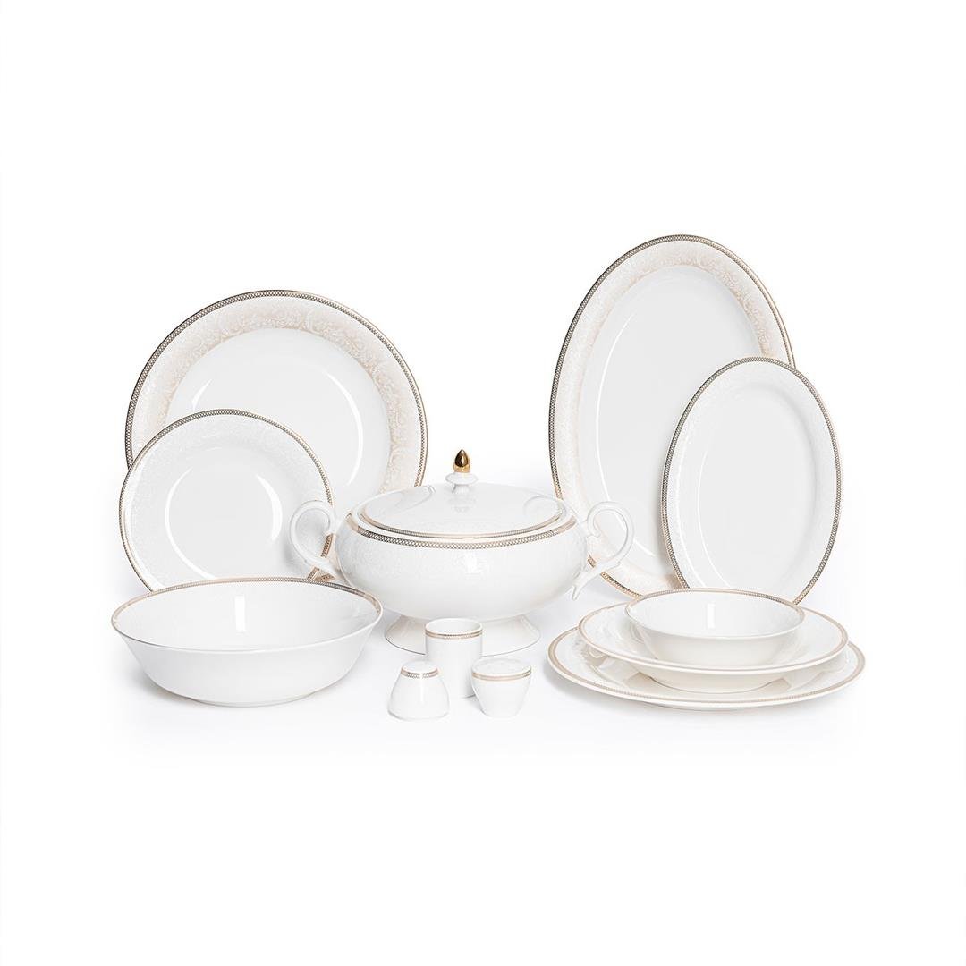 12 Kişilik Yemek TakımıMaxx Doria Golden 72 Parça 12 Kişilik Porselen Yemek Takımı