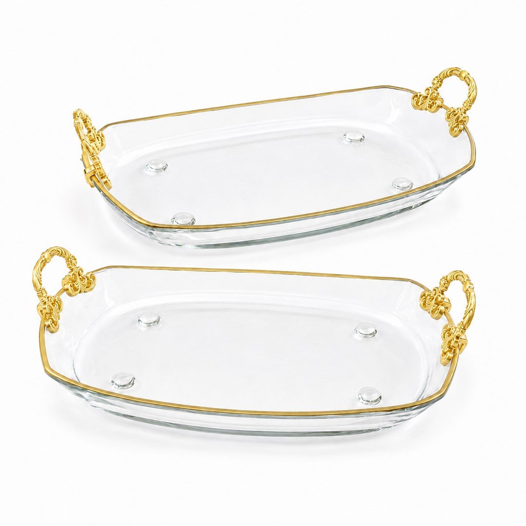 Sofra Sunum SetleriMono Cam 2 Li Sunumluk Gold
