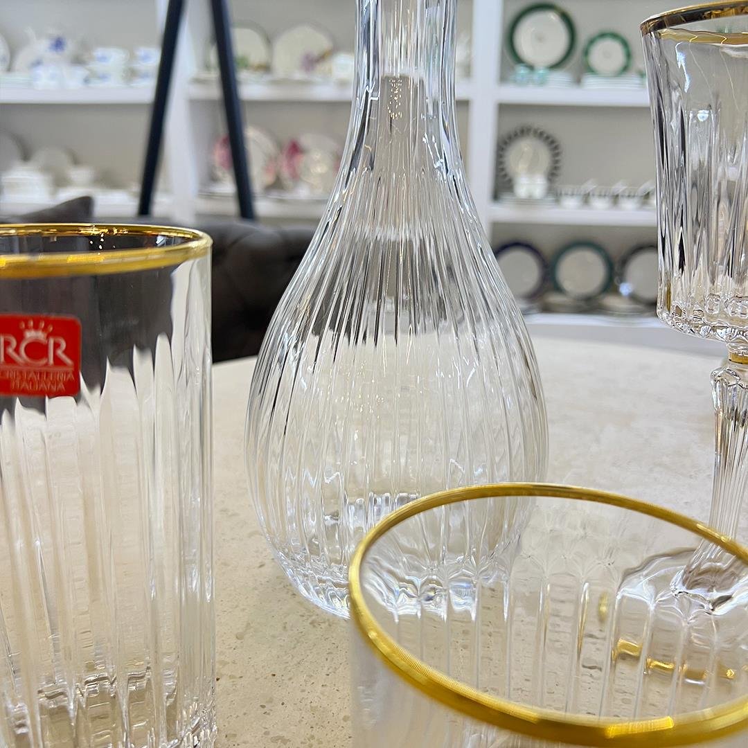 Su TakımlarıOpera RCR Kristal Cam 37 Parça Bardak Takımı - Gold