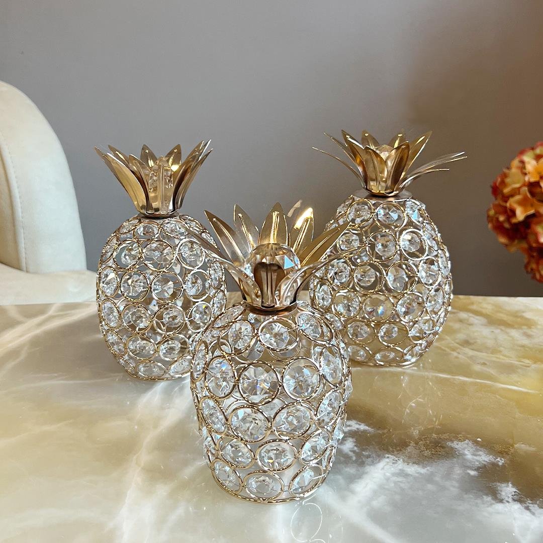 AksesuarOptigon 3 Lü Ananas Dekoratif Aksesuar - Gold