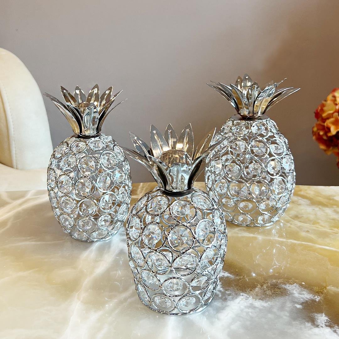 AksesuarOptigon 3 Lü Ananas Dekoratif Aksesuar - Silver