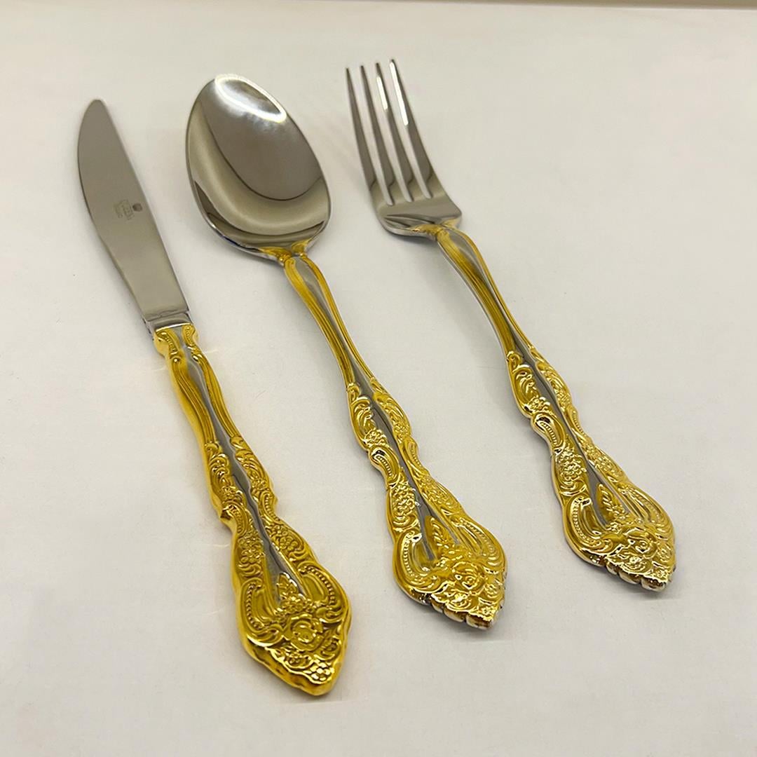 Flatware SetQueen's of England 89 Piece Cutlery Set - Martin Gold