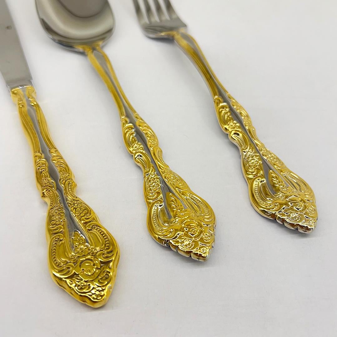 Flatware SetQueen's of England 89 Piece Cutlery Set - Martin Gold