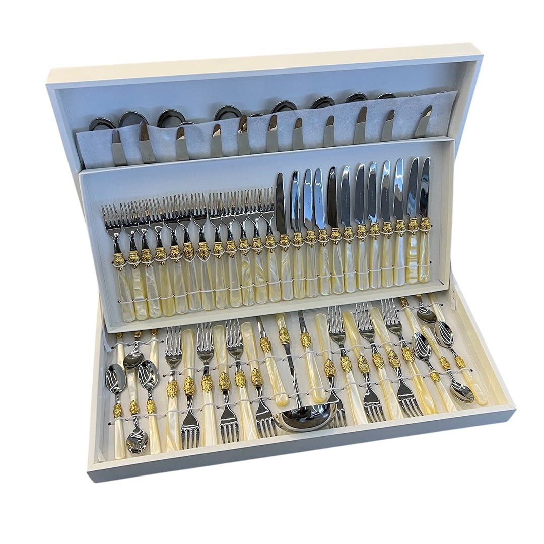 Flatware SetRivadossi Elena Ring Bone 75 Piece Cutlery Set