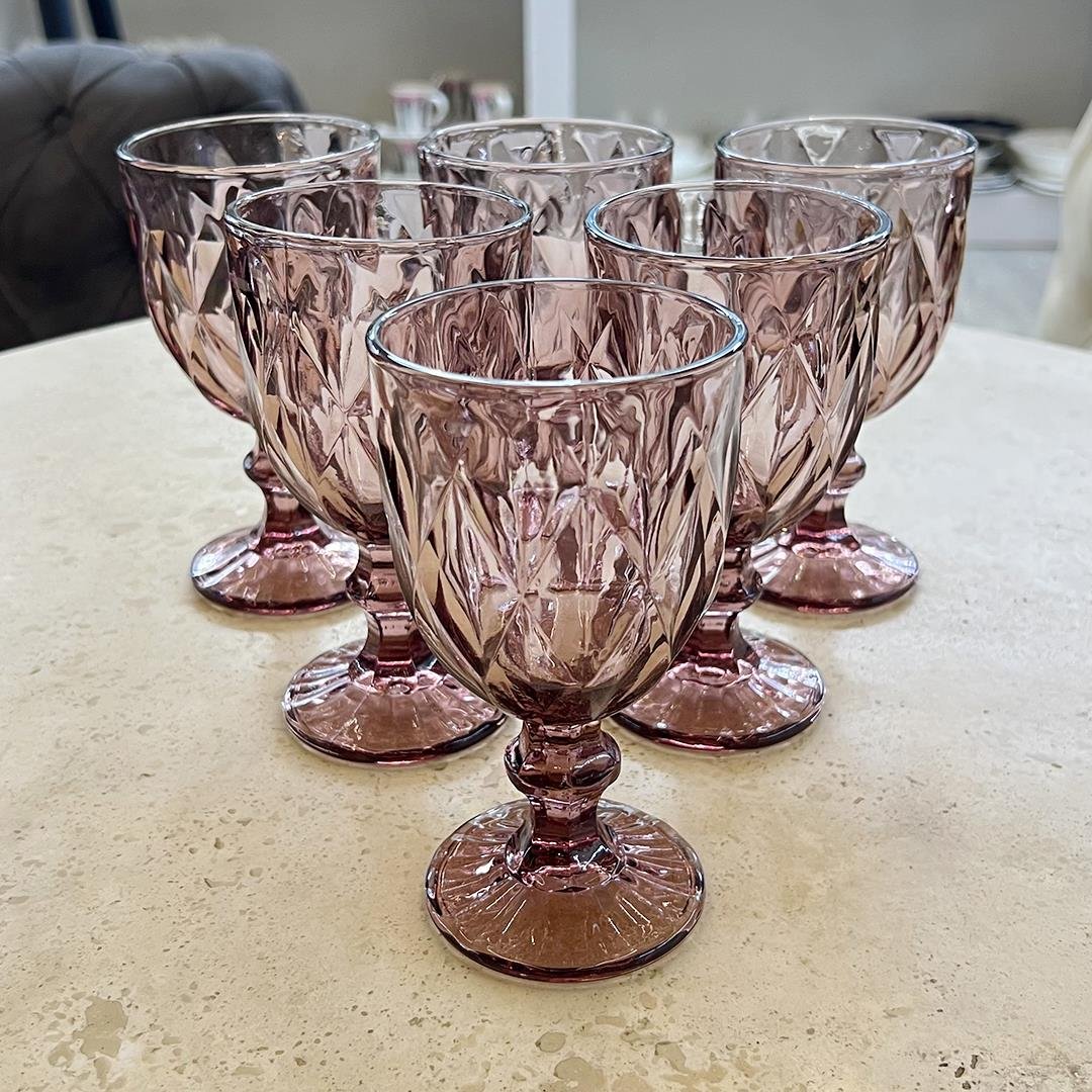 Kadeh BardağıRoyking 6 Lı Ayaklı Bardak - Pembe
