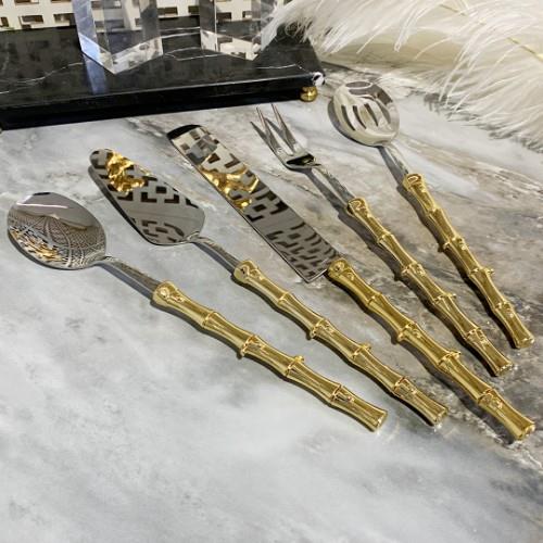 Royking Bambu 5 Parça Servis Seti - Gold