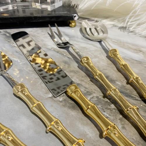 Royking Bambu 5 Parça Servis Seti - Gold