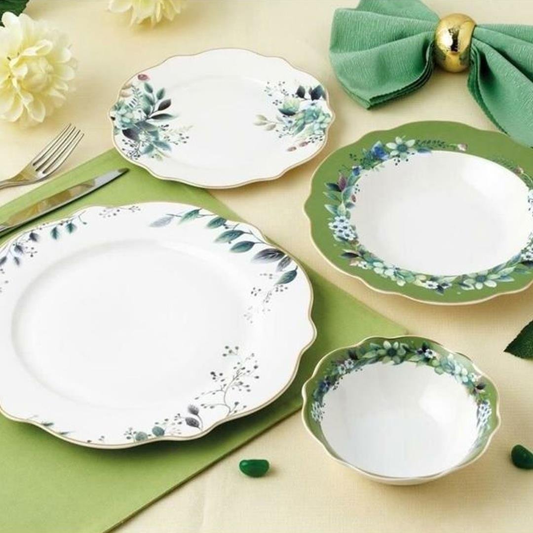 6 Kişilik Yemek TakımıRoyking Green Garden Bone Porselen 24 Parça 6 Kişilik Yemek Takımı