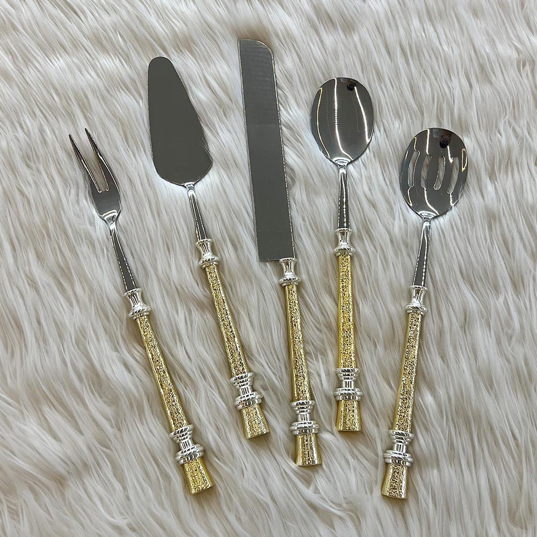 Tableware Serving SetRoyking Leydi 5 Parça Servis Seti - Gold