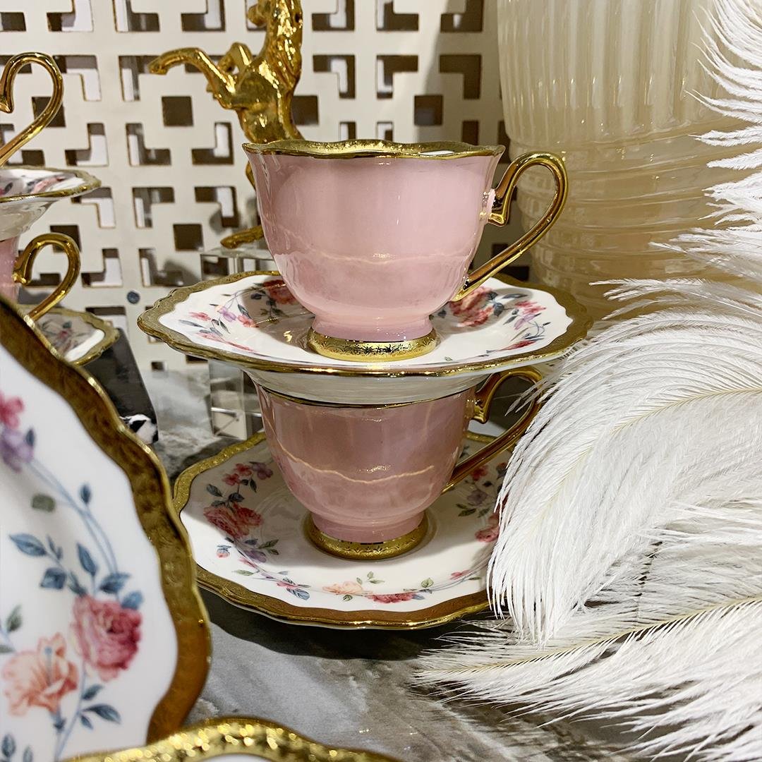 Coffee CupRoyking Nicole Set of 6 Coffee Cups - Pink