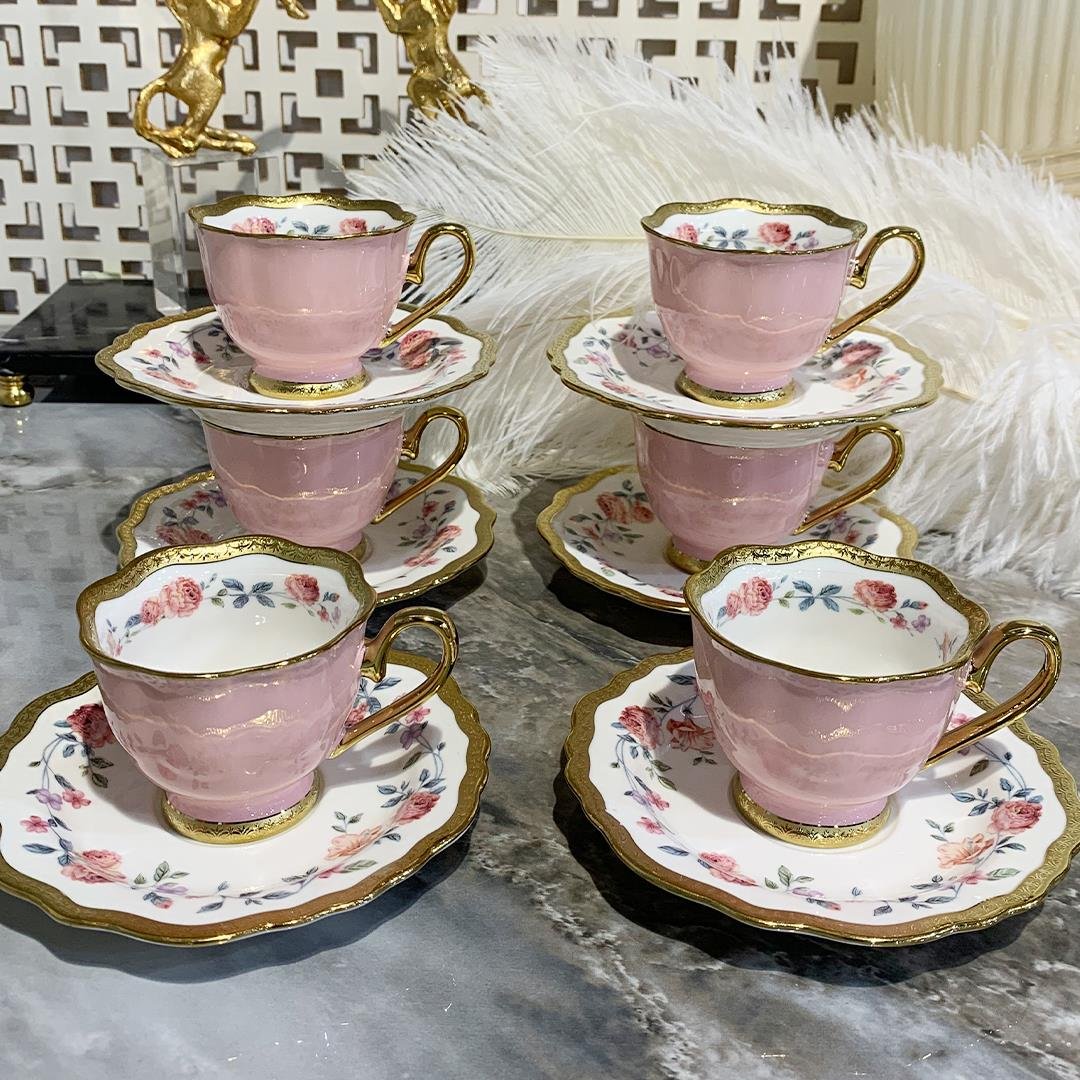 Coffee CupRoyking Nicole Set of 6 Coffee Cups - Pink
