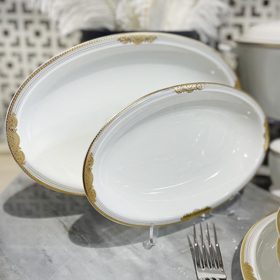 Dinner Set for 12Royking Pera 61 Piece Porcelain Dinner Set for 12 People