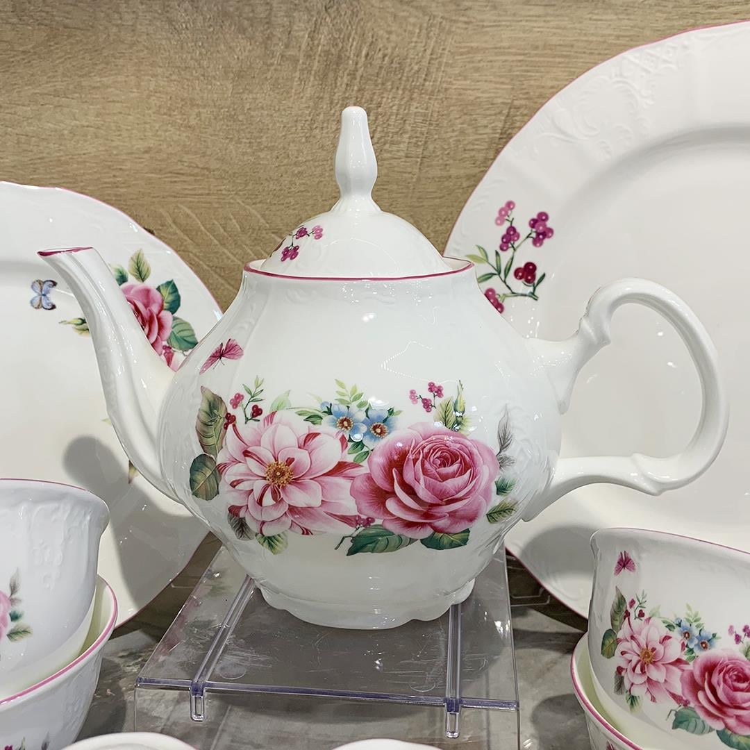 Breakfast SetRoyking Pink Rose 44 Piece Breakfast Set