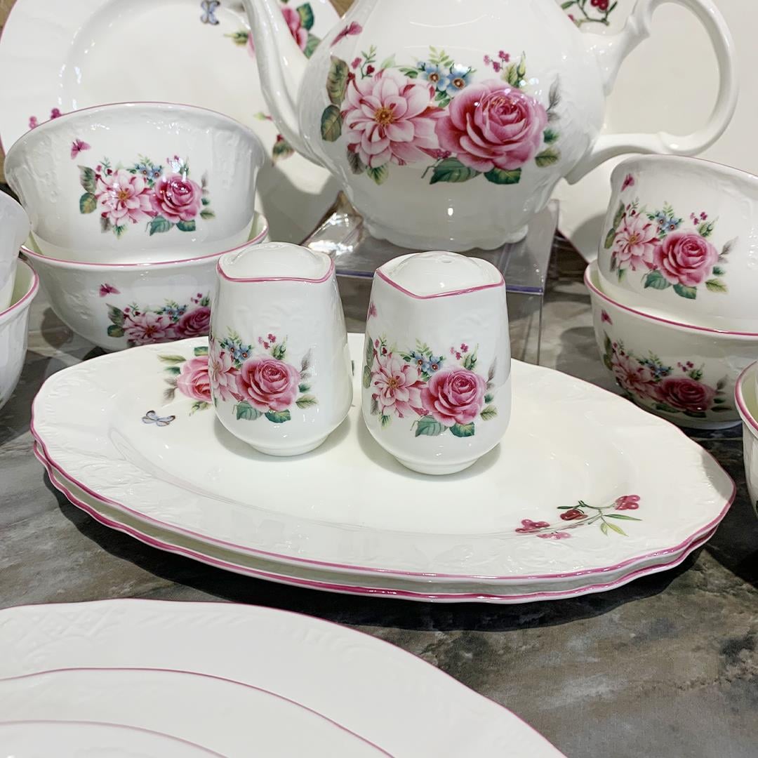 Breakfast SetRoyking Pink Rose 44 Piece Breakfast Set