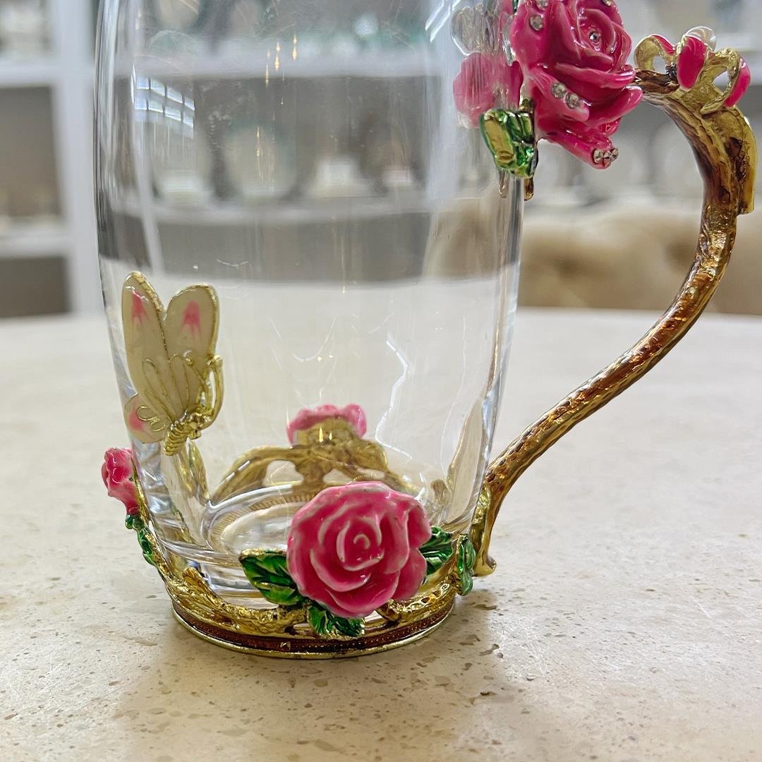 Tea GlassesRoyking Pink Rose Cam Kupa - Büyük Boy