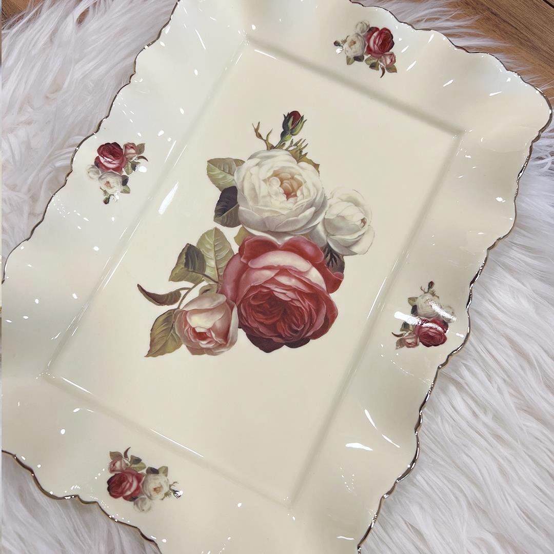 SunumlukRoyking Rose Dikdörtgen Sunum Tabağı 31 cm
