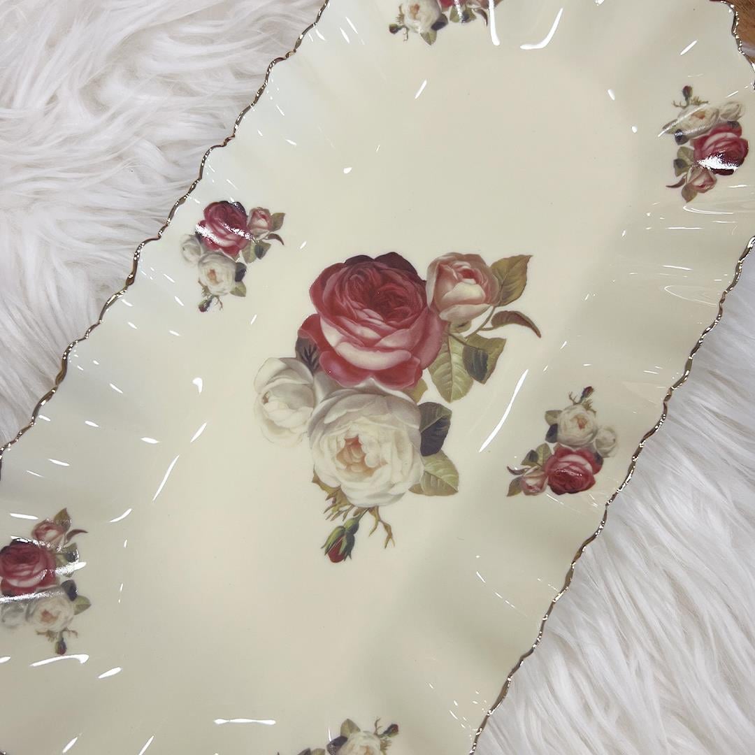 SunumlukRoyking Rose Oval Kayık Tabak 31 cm