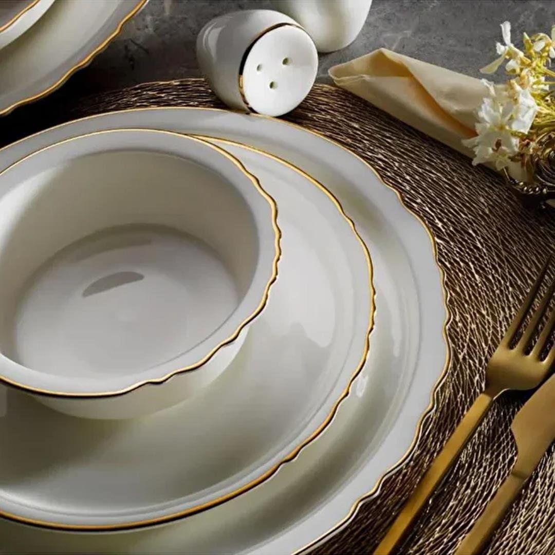 12 Kişilik Yemek TakımıRumi 60 Parça 12 Kişilik Yemek Takımı Gold