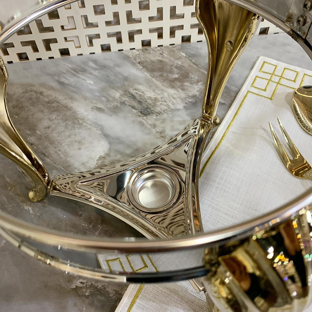 SunumlukSuntoza Isıtıcılı Çorba Servis Seti 4 Litre - Gold