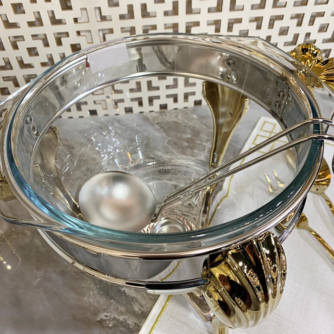SunumlukSuntoza Isıtıcılı Çorba Servis Seti 4 Litre - Gold