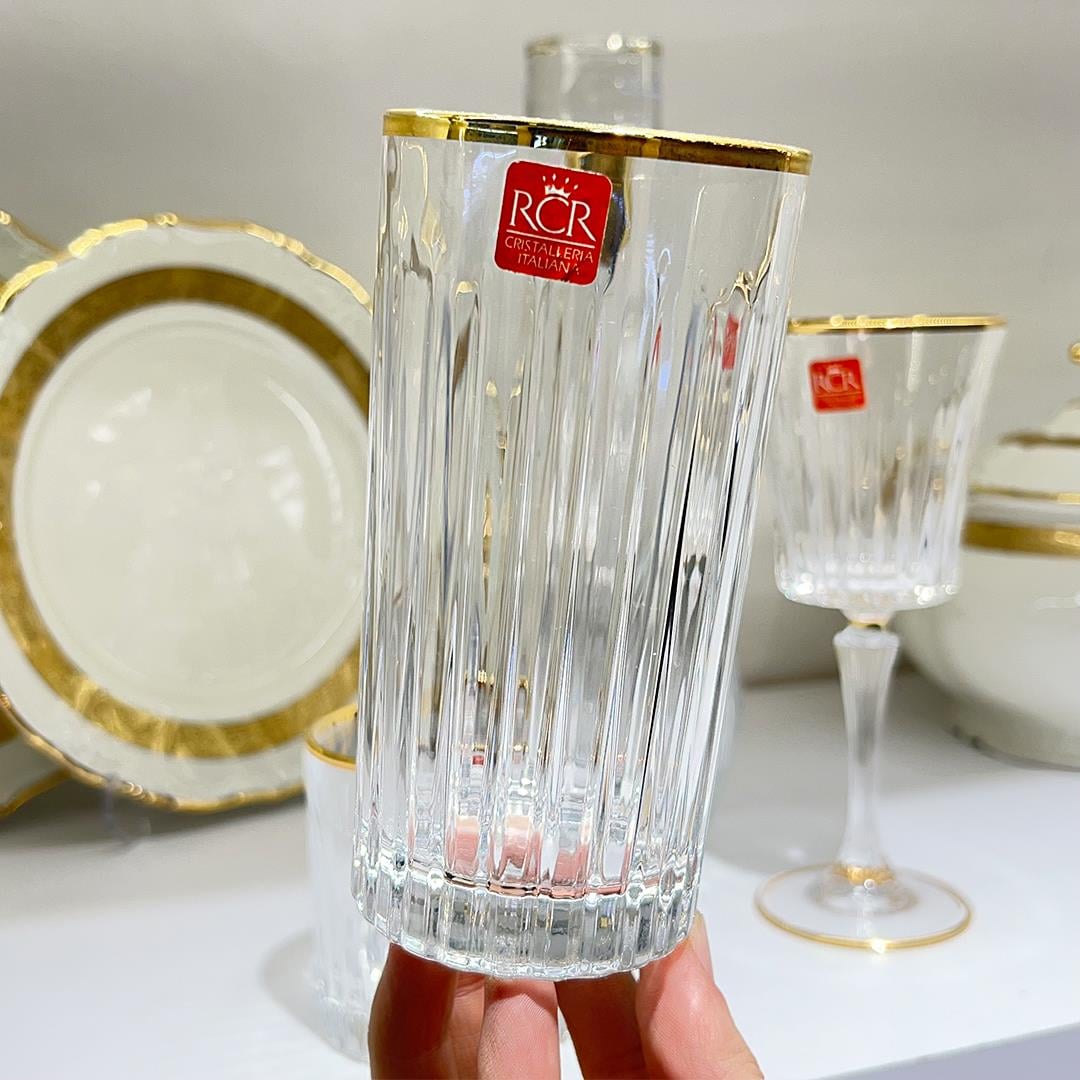 Glassware SetTimeless RCR Crystal Glass 37 Piece Glass Set - Gold
