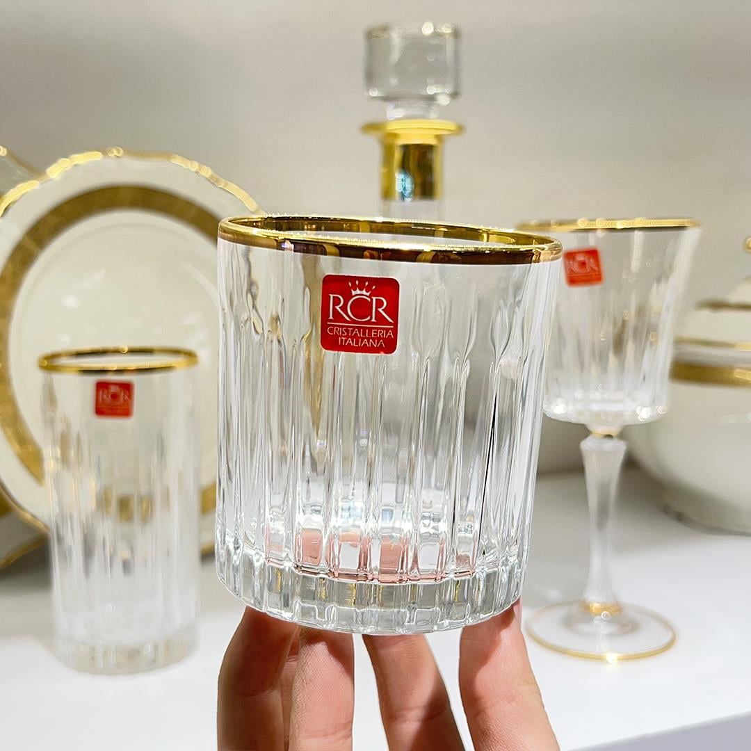 Glassware SetTimeless RCR Crystal Glass 37 Piece Glass Set - Gold